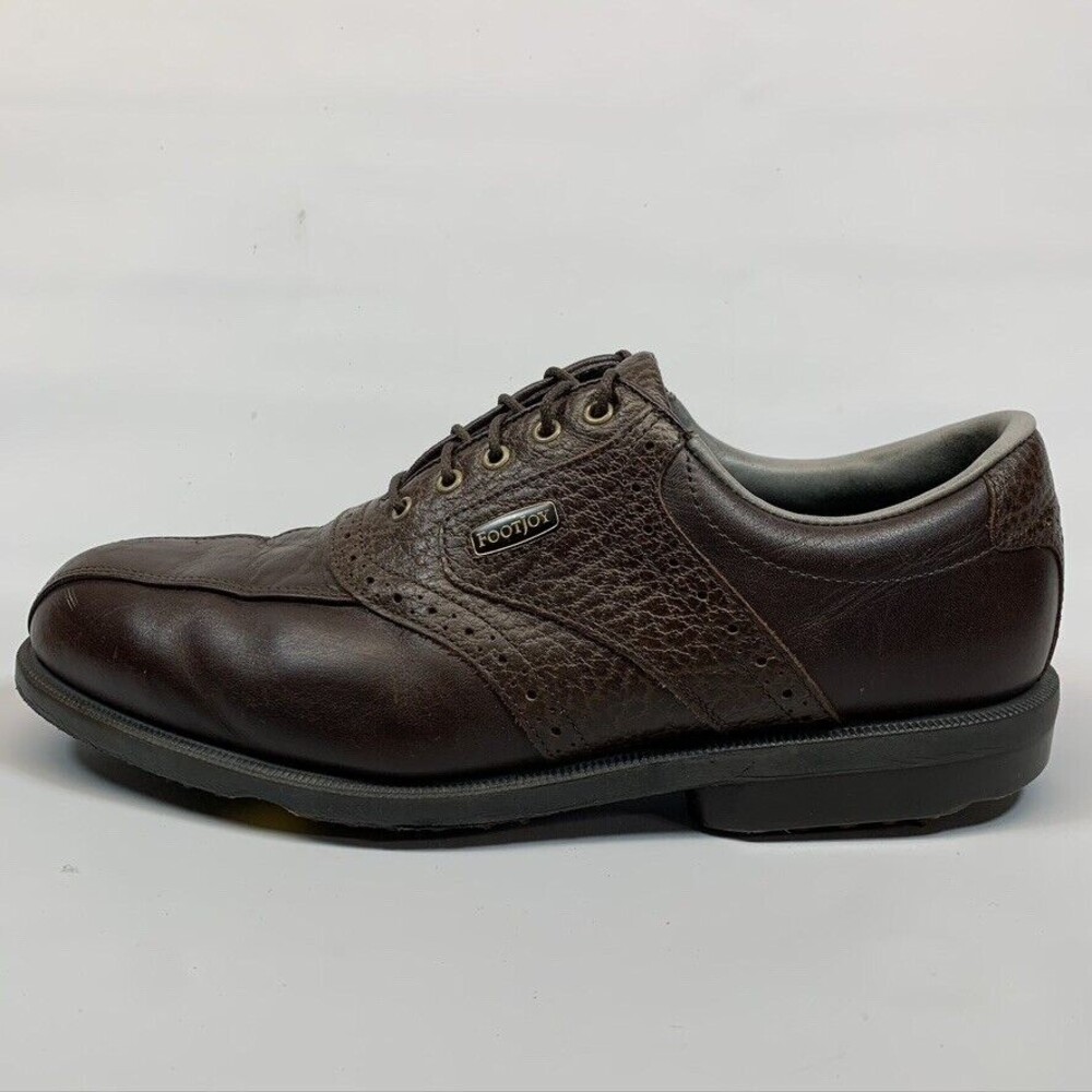 Footjoy Dryjoys Aquaflex Golf Shoes Men's Size 9.5 M Brown Leather 53478 - Picture 2 of 12